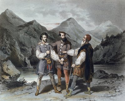 De Eed van de Drie Kantons, illustratie voor de opera Wilhelm Tell door Gioacchino Rossini (1792-1868), 19e eeuw door Celestin Deshayes